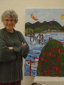 Tanya with Bay Bridge Construction, 2009